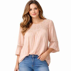 Buffalo‎ by David Bitton  lace and rayon tunic boho top Size Small